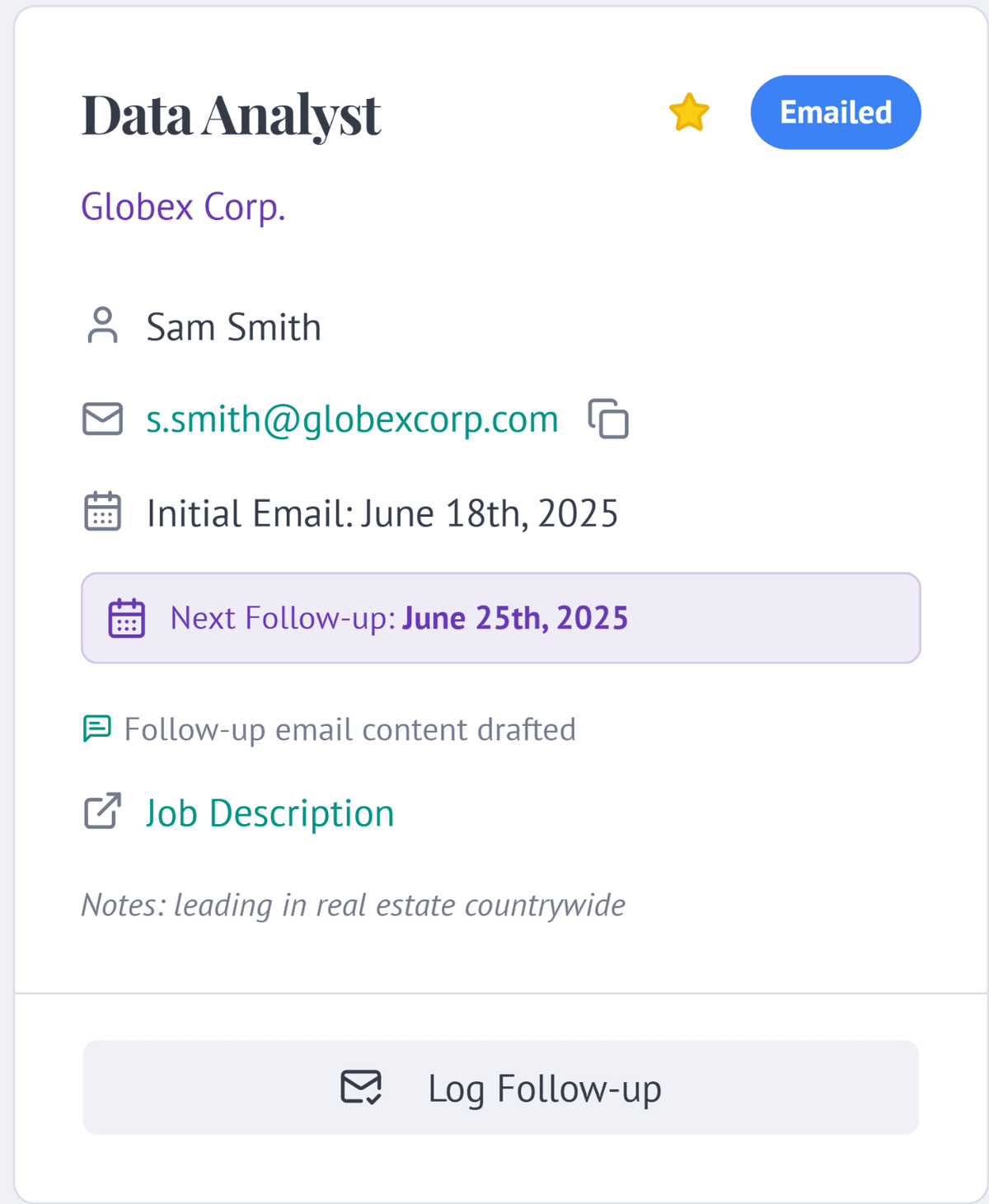 FollowUps App Dashboard Mockup